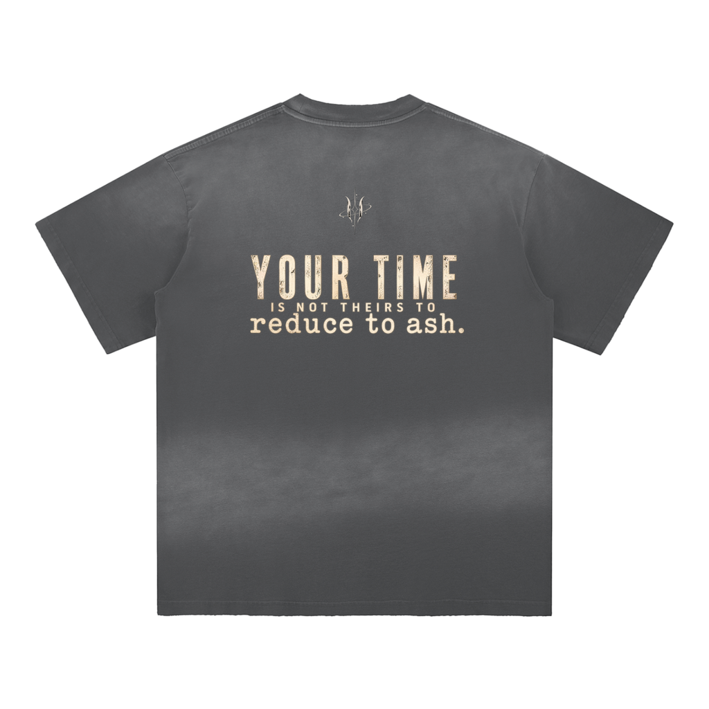 UNSEEN | Your Time Is Not Theirs Sun Fade Hand-Frayed Cotton Tee