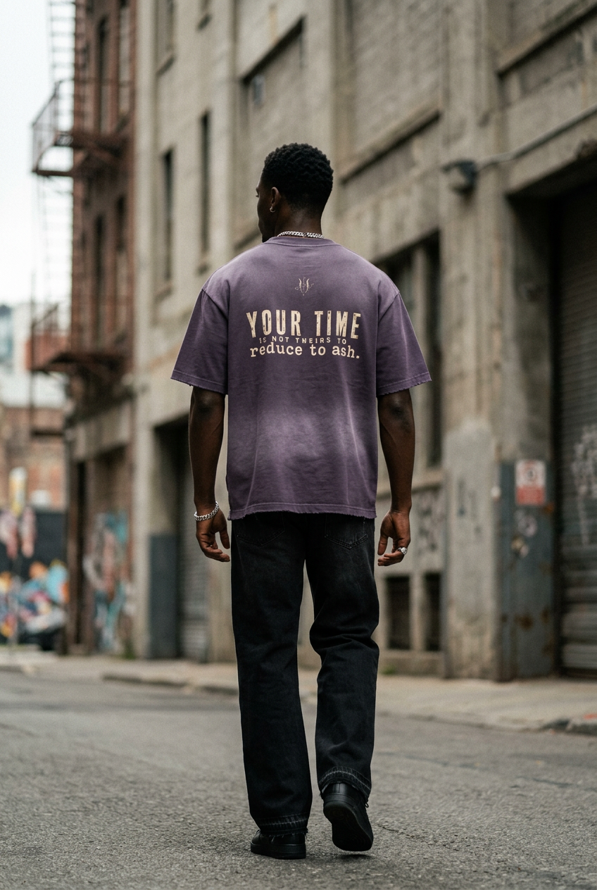 UNSEEN | Your Time Is Not Theirs Sun Fade Hand-Frayed Cotton Tee