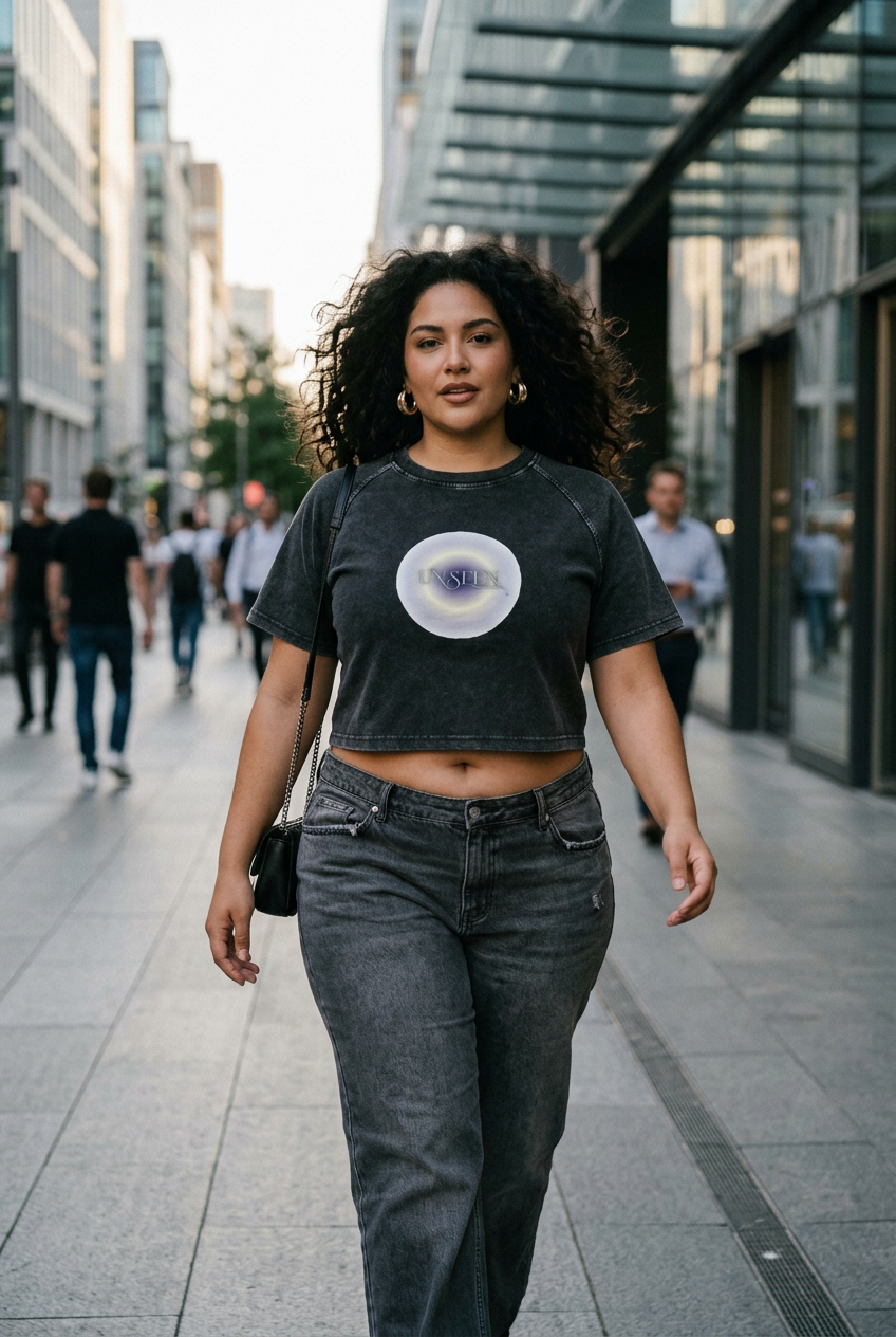 UNSEEN | Mineral Wash Raglan Crop Tee