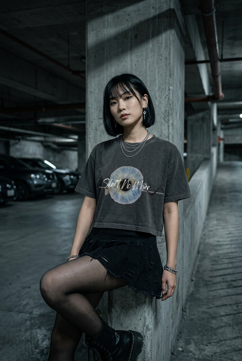 UNSEEN | Silent No More Snow Washed Crop Tee